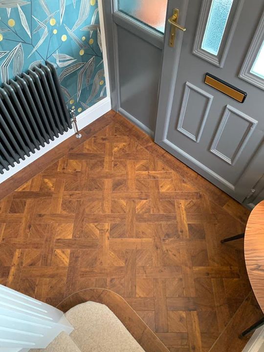 Amtico Signature Priory Oak LVT floor in a basketweave pattern installed in Timperley by Flooring 4 You Ltd